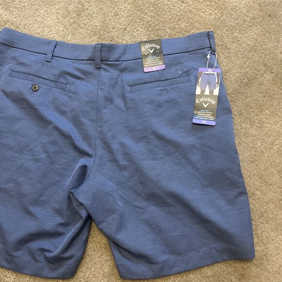 CALLAWAY Men's Golf Shorts Opti Dri 9” Inseam Sun Protection Blue Size 40 - Picture 3 of 8